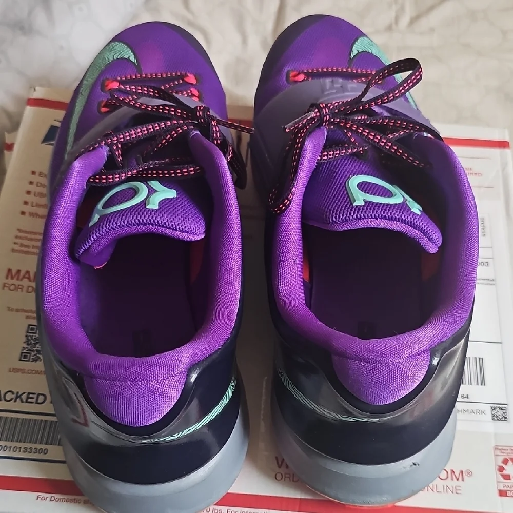 Nike KD Purple and Teal Athletic Shoes - Picture 3 of 7